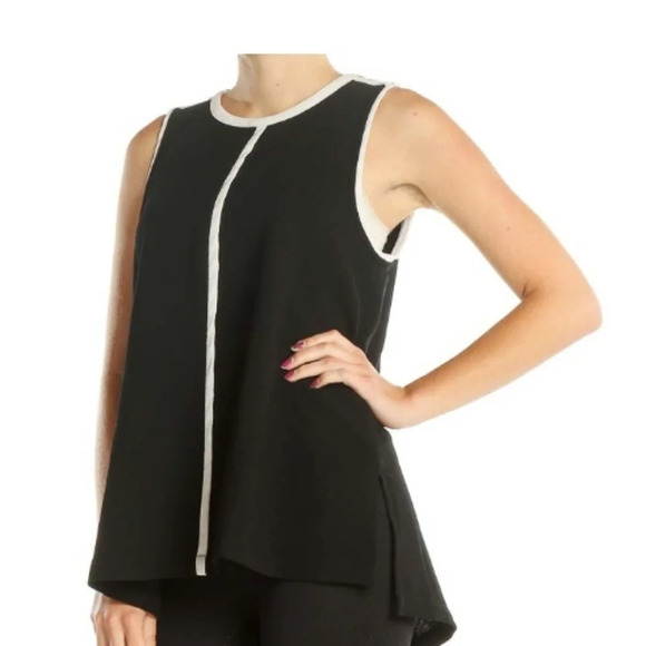 Madewell Crepe Canal tank top back and white. Size XS - Picture 4 of 12